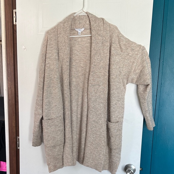 Time and Tru Sweaters - GUC Time and Tru Light Tan Open Cardigan w/ 2 Pockets